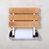 CHEWO Bath Stools,Wall-Mounted Drop-Leaf Stool Shower Bath Stool Folding Seat-Bathroom Non-Slip Bath Bench Wall Chair,Chrome Base