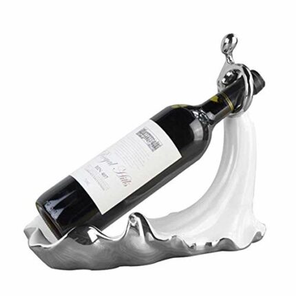 PIBM Stylish Simplicity Wine Rack Ceramic Ornaments European Home Crafts Table Plating Silver White Hangover Bracket Personality Creative Porch D