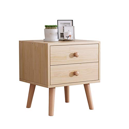 JYDQM Solid Wood Bedside Table Side Cabinet Bedroom Small Apartment Home Locker, Double Drawer Design Bedside Table