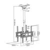 Maclean MC-944 Universal Bracket for 2 TV Ceiling Mount Swivel Tilt Adjustable 32" - 50" VESA OLED QLED LED LCD Plasma