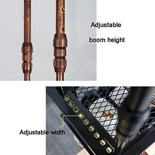 EYLINK Wine Racks,Cafe Hanging with Glass Holder and Shelf, Adjustable Metal Ceiling Bar Wine Glass Rack,80Cm, 2-Layer Industrial Iron Bottle Hol