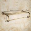 HIGOH Towel Racks,Bathroom Towel Rack Wall Mounted Towel Holder,Antique Bronze Brass Carved Bathroom Accessories,Bathroom Solid Brass Bath Hardwa