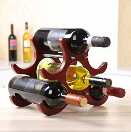PIBM European Style Creative Solid Wood Wine Rack Room Decoration Flexible Placement Multiple Bottles (2 Packs) J1113