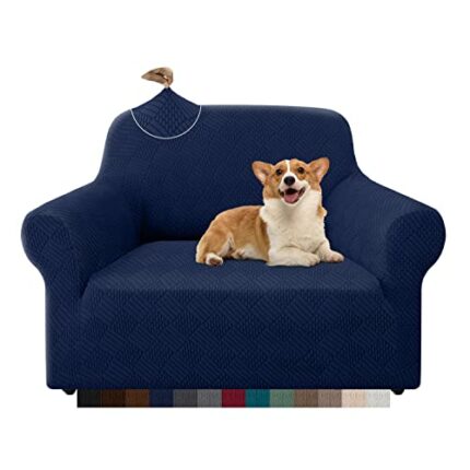 Granbest Stylish Rhombus Thick Armchair Cover High Stretch Chair Slipcover Furniture 1 Seater Sofa Protector for Kids Pets Living Room (1 Seater,