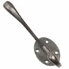 Bridewell Ironmongery 5 X Cast Iron Double Coat Hook Antique Iron New
