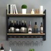 KEppd Wine Holder Wall Mount/Wall Wine Racks for Wine Bottles and Glasses Decor Rustic/Hanging Wine Holder/Wine Shelf Wall Mounted Glass Holder W