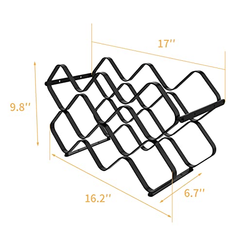 Yehchi Countertop Wine Rack Freestanding,Metal Lattice 10 Bottle Wall Mountable Wine Rack Free Mobile Small Wine Rack Holder,Tabletop Wine Storag