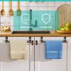 HapiRm Over the Door Towel Rail, Black Kitchen Towel Holder with Protective Pads, Stainless Steel Kitchen Towel Rail No Drilling, Rustproof Tea T