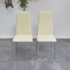 Furnituremaxi 4 Pieces of Black Chairs with Chrome Legs Dining Room Furniture