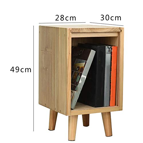 LUKEO All Solid Wood Bedside Cabinet, Narrow Mini Locker, Small Apartment Simple European Style Bedside Cabinet Solid Wood