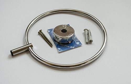 Kapitan Stainless Steel Towel Ring 6.70 inches/ 17 cm, 3M Self Adhesive or Screws Mounting, Polished Finish,Made in EU, 20 Years Warranty