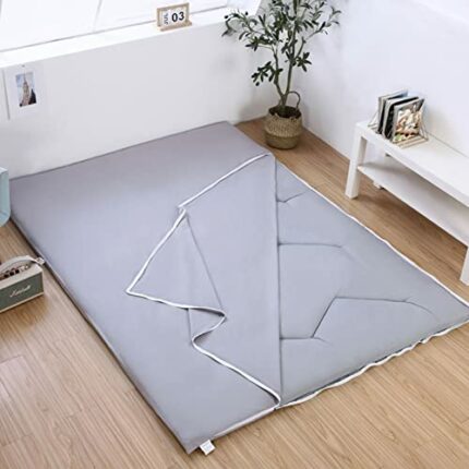 QIQIQ Cotton Futon Mattress Cover with Zipper Full Size Easy to Clean Tatami Mattress Dust Cover No Mattress, 120x200cm(47x79in)