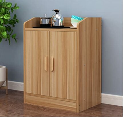 JAHH Round Corner Pantry Cabinet Put Bucket Multifunctional Storage Cabinet With Door Dining Room Side Table Sideboard (Color : Natural, Size : 3