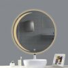 Round LED Lighted Bathroom Mirror, Touch Switch Control, Anti-Fog Function, IP44 Waterproof, Wall Mounted Backlit Lighted Makeup Vanity Mirror Ov