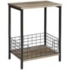 YMYNY Side Table, End Table with Storage Rack, Small Nightstand, Coffee Table, Industrial Style, Small Table in Living Room and Bedroom, 40 x 29