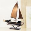ZYZMH Sailing Wine Bottle Holder Iron Art European Creative Wine Rack Classic Bottle Storage Holder Practical Decoration