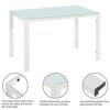 WALNUT (120 x 70 x 75) cm 5 Piece Dining Table Set GlassTable and 4 Leather Chair for Kitchen Dining White