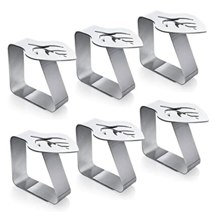 ProTensils 6Pcs Decorative Flower Tablecloth Clips for Picnics, Outdoor Tablecloth Clip, Flower Table Clip, Picnic Clips