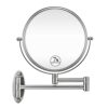 GloRiastar 7X Wall Mounted Makeup Mirror - Double Sided Magnifying Makeup Mirror for Bathroom, 8 Inch Extension Polished Chrome Finished Mirror