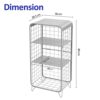 APEXCHASER End Table,Metal Side table,4-tier Sofa Table with Storage Shelf,Nordic Style Nightstand for Bedroom,Adjustable Middle Board,No Screws