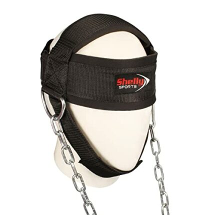 SHELLY Neck Harness for Weight Training Premium Neck Workout Builder Neck Exerciser Head Harness Injury Recovery with Adjustable Long Steel Chain