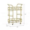 SLNFXC Bar Cart, Gold Metal And Glass Serving Cart,With Wheels And Handle,For Kitchen, Club, Living Room, Bar