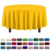 6-Pack Premium Plastic Tablecloth 84in. Round Plastic Table Cover - Yellow