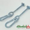 ChildWood Play Swing Hooks Heavy Duty M10 Swing Hanger Bolts with Carabiner Clips to Hang Swing Accessories or Swing Seats from a Climbing Frame