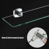 FVRTFT Bathroom Glass Shelf, Wall Mounted 8mm Tempered Glass Caddy Shelf, Rectangular with Polished Chrome Bracket, for Bathroom, Washroom Organi