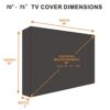 Outdoor TV Cover 70 to 75 inches, Bottom Seal, Waterproof and Weatherproof, Fits Up to 68W x 42H inches
