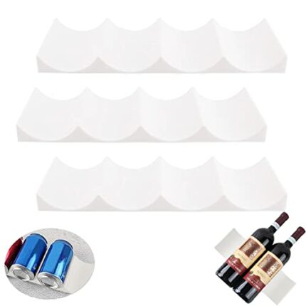 Forreen Wine Rack for Fridge, 3 Pieces Wine Bottle Display Stacking Plastic Practical Anti Slip European Style Fridge Shelf for Table Pantry Cabi
