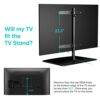 ONKRON Universal Swivel Table Top TV Stand for 32-75 Inch LED LCD Flat or Curved Screen TVs up to 40 kg -Tempered Glass TV Stand Base - Height Ad