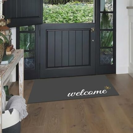dovfa Door mat Indoor Entrance: 30"×17" Welcome mat Resist Dirt Easy Clean Door mat Durable Non Slip Rugs for entryway Low-Profile Doormat - Mach
