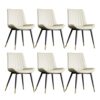 Kitchen Dining Room Furniture Chairs PU Leather Kitchen Dining Chairs Set Of 6,Water Proof PU Leather Side Chair With Metal Legs,Living Room Loun