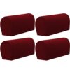 GEOCANG Armchair cover, non-slip armchair, sofa armrest protector, for furniture protector,Set of 4(Beige)