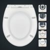 Quick-Release Soft Close Standard Size Oval Toilet Seat Durable Slow Close Loo Seat Comes with Dual Fitting (Top & Bottom) White