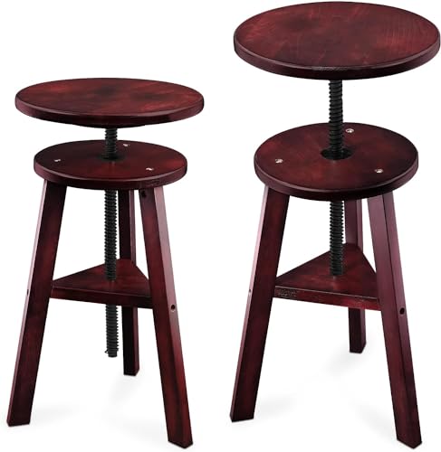 MERRIY Height Adjustable Wooden Stool, Solid Beech Wood Artist Art Stool, Wood Drafting Stool Painting Stool for Artists Adults,Swivel Stool Perf
