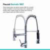 Suguword Kitchen Sink Mixer Tap Chrome Brass 360 Degree Rotation Single Hole with Pull Out Spray Kitchen Sink Taps