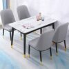 Kitchen Dining Room Furniture Chairs Water Proof PU Leather Dining Chair With Metal Legs Faux Matte Suede Leather Dining Chairs Accent Chairs For
