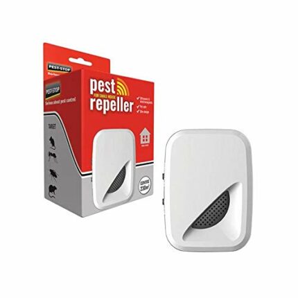 Pest Stop Indoor Pest Repeller - Small House - Ultrasonic Waves Target Rodents or Insect Pests - Targets Rats, Mice, Spiders, Cockroaches and Ant