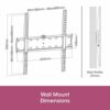 TV Wall Bracket Mount 42” – 70”, SLx Fixed Position Strong Slim Profile TV Bracket Max VESA 400 * 400 with Built In Spirit Level & Wall Fixing Ki