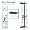 Bathroom Towel Rack Wall Mounted HarmonySpace with 6 Hooks, 3 Bar Wall Towel Rack for Rolled Towels, Towel Organizer Suitable for Small Space Sho