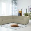 Italian Bed Linen Dahlia Corner Sofa Cover, 92% polyester + 8% elastometer, Brown