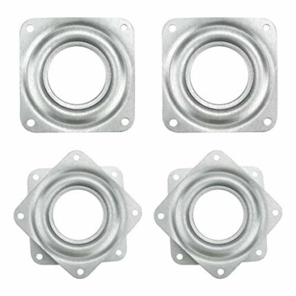 4 Pcs 3 Inch Lazy Susan Turntable Bearings, Square Rotating Swivel Bearing Plate with 150 Pound Capacity for Bar Stools, Chairs, Spin Furniture,