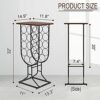 G TALECO GEAR Freestanding Wine Stand Rustic Style, Holds 14 Bottles of Wine Rack freestanding Floor, Decorative Wine Storage Rack, Stackable Met