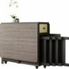 Folding Dining Table Set, Mobile Drop Leaf Dining Kitchen Table With 4 Chairs, Wood Simple Storage Table With 2 Wheels for Kitchen Dining Room Li
