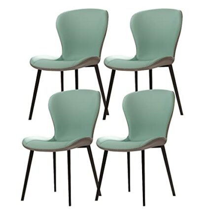 Kitchen Dining Room Furniture Chairs Kitchen Dining Chairs Set Of 4 Water Proof Leather Side Chairs with Carbon Steel Legs Faux Matte Leather Acc