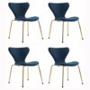 Kitchen Dining Room Furniture Chairs Dining Chairs Set Of 4 with Metal Legs Velvet Seat And Backrests Kitchen Living Room Lounge Chairs tackable