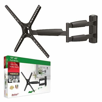 Barkan BM343XL Long TV Wall Mount, 13-65 inch Full Motion Articulating - 4 Movement Flat/Curved Screen Bracket, Holds up to 36.2kg, Extremely Ext
