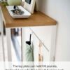 YAMAZAKI Home Modern Console, Slim Narrow Accent Entryway Or Living Room, Metal and Wood Skinny Hallway Or Sofa Table | Steel, White, One Size